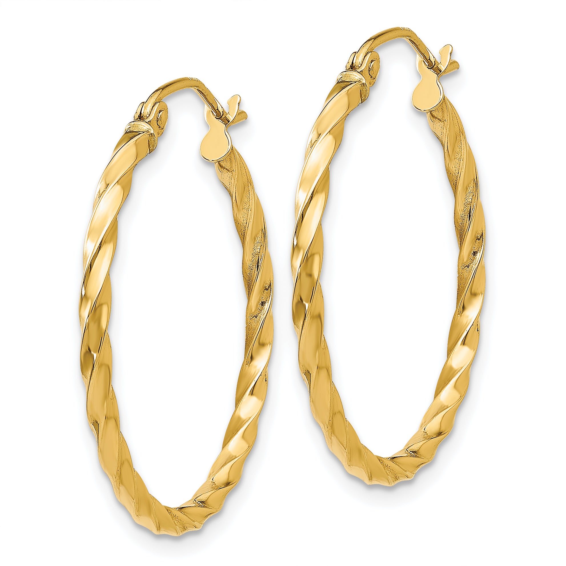 14k Twist Polished Hoop Earring Secondary image