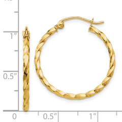 14k Twist Polished Hoop Earring