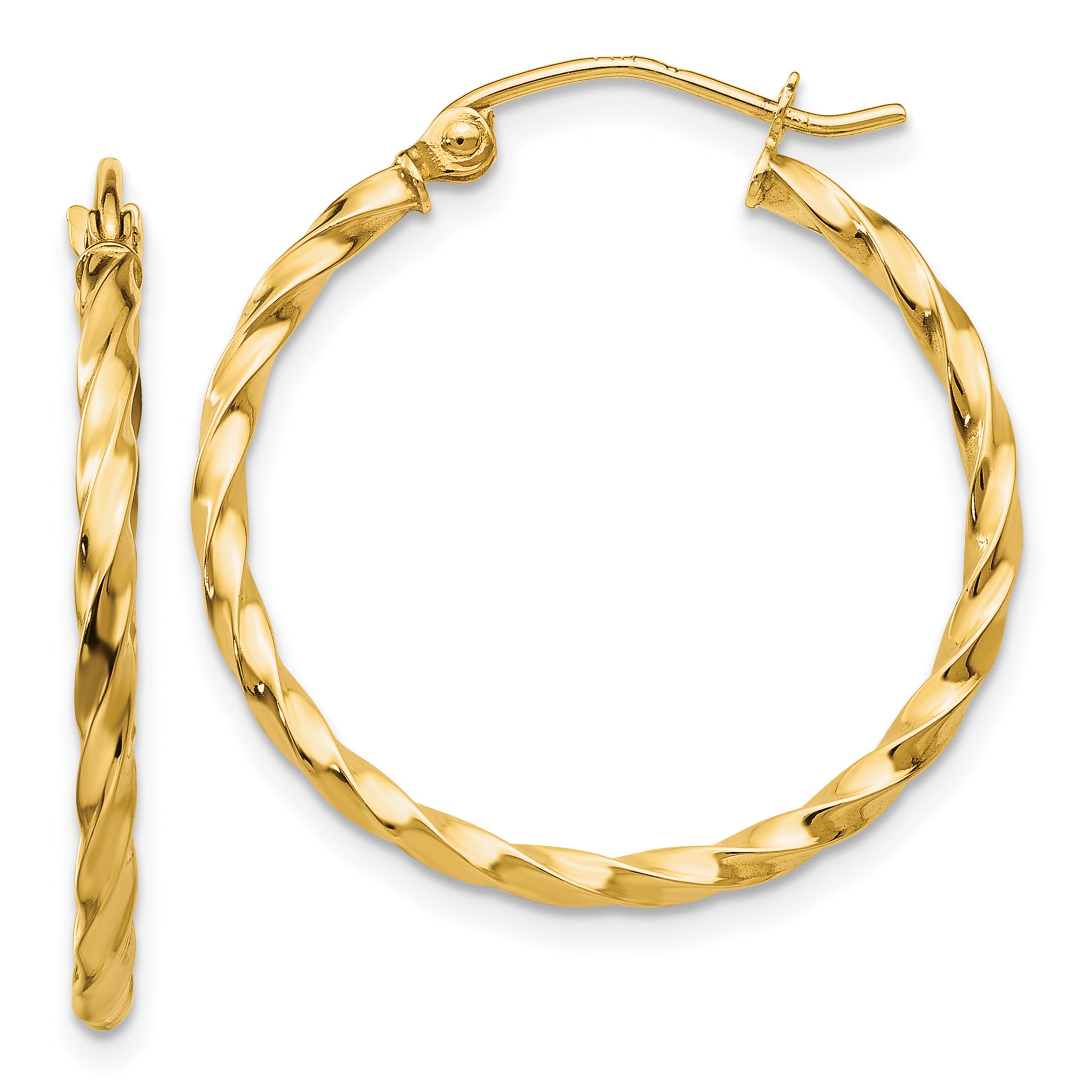 14k Twist Polished Hoop Earring Main image