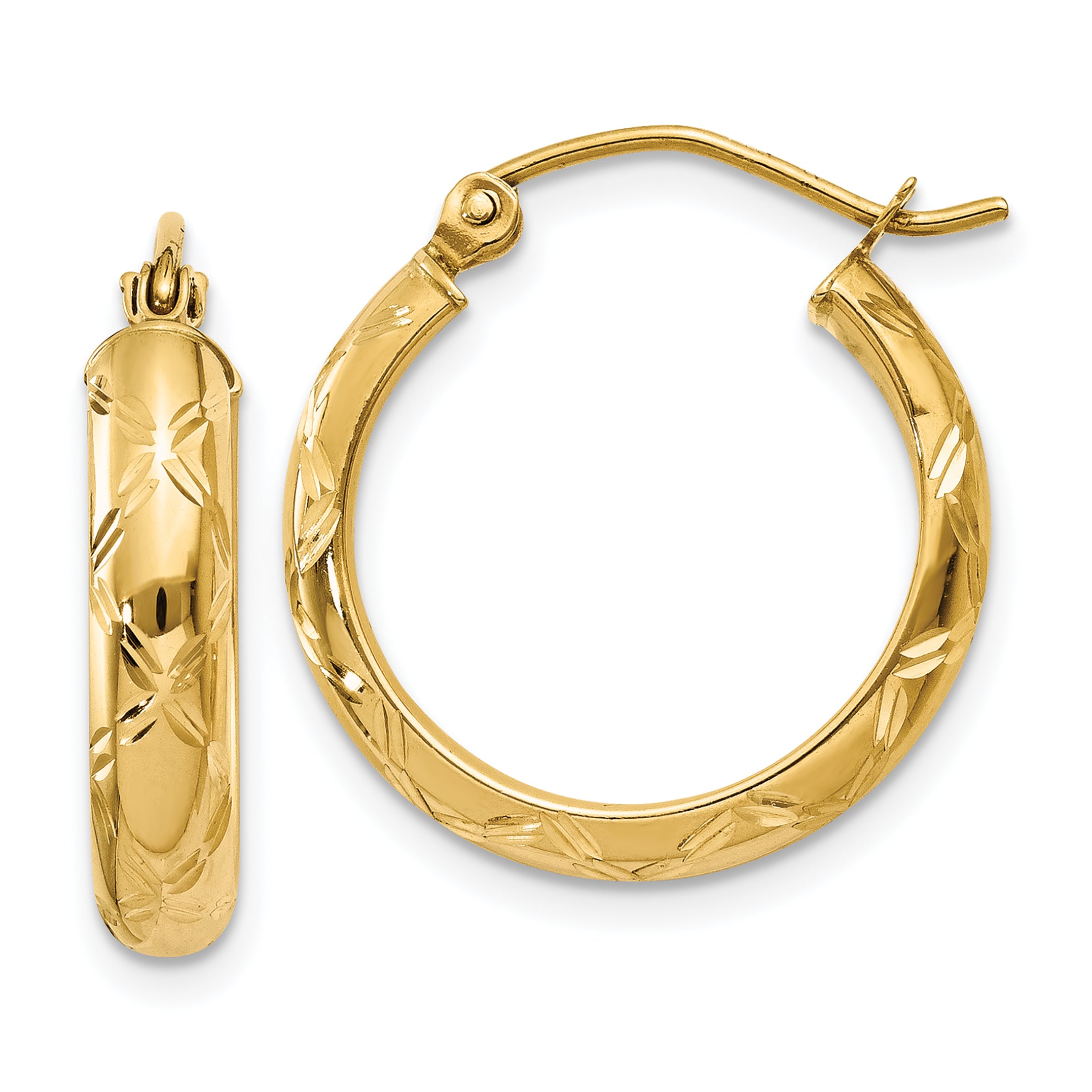 14k Diamond-cut Polished Hoop Earring Main image
