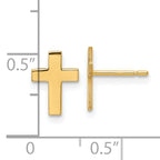 14k Polished Cross Earrings