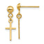14k Polished Cross Dangle Post Earrings