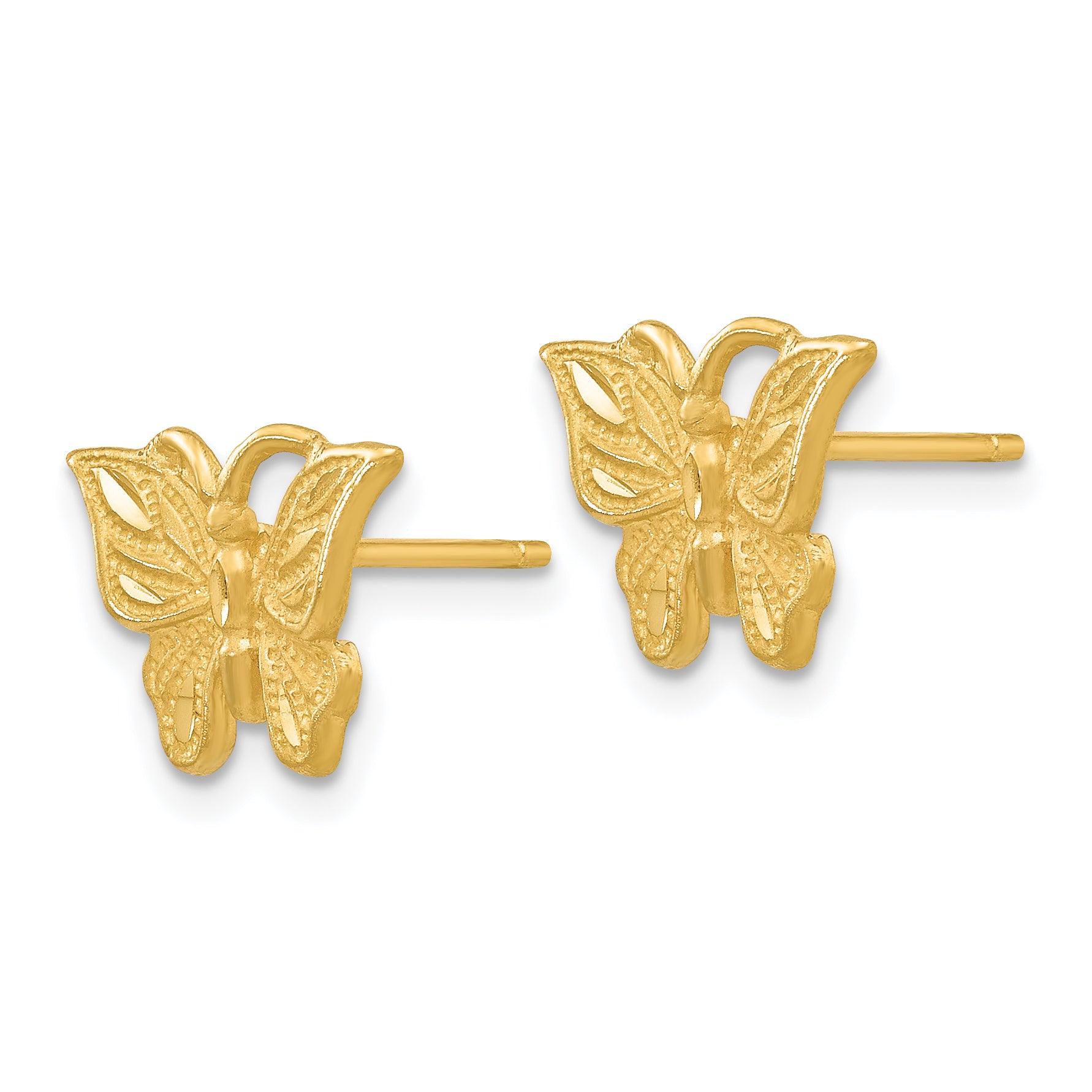 14K Diamond-cut Butterfly Earrings Secondary image