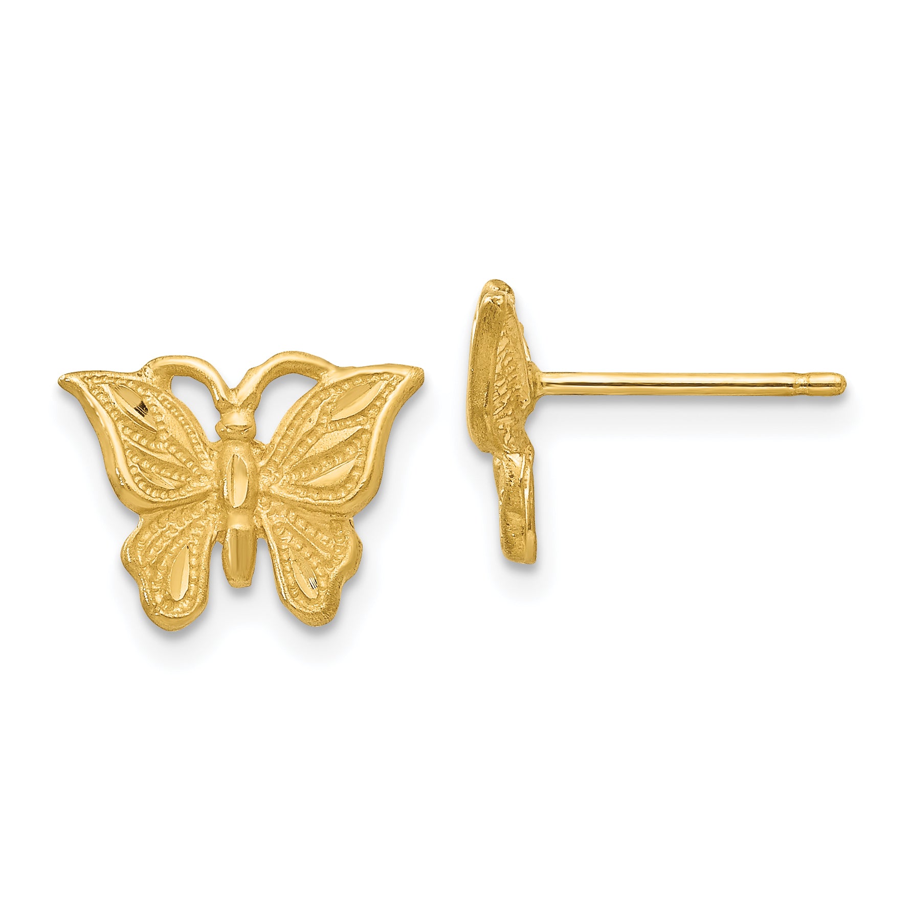 14K Diamond-cut Butterfly Earrings Main image