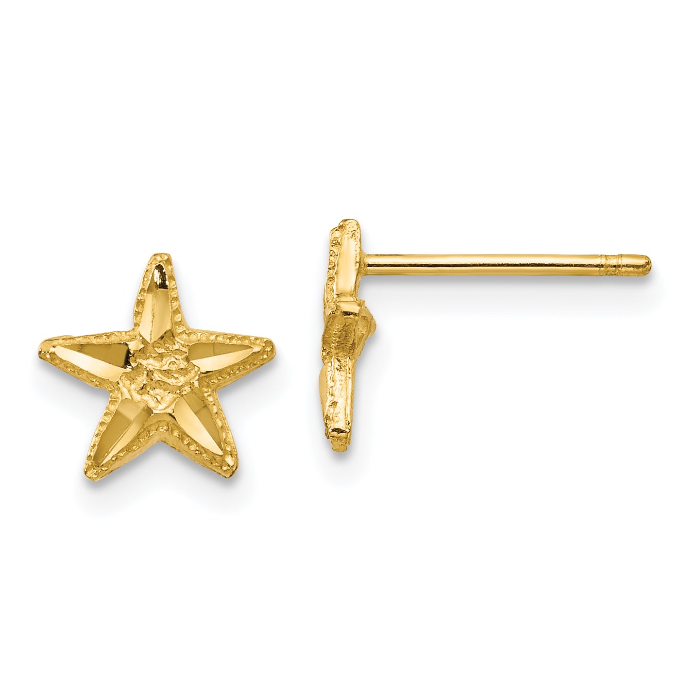 14K Diamond-cut Starfish Earrings Main image