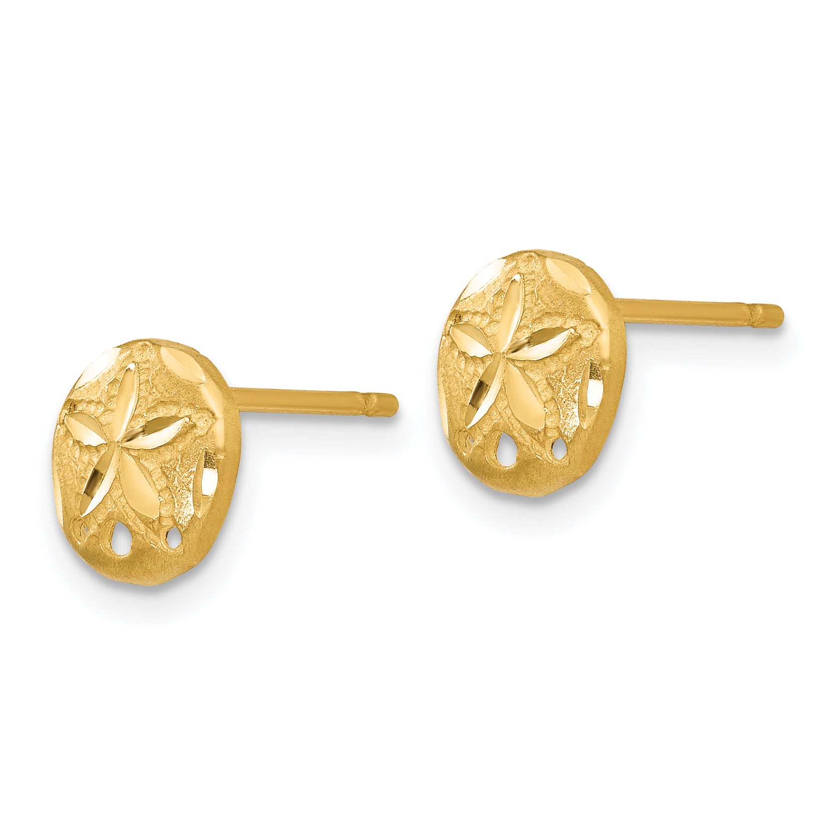 14K Diamond-cut Sand Dollar Earrings Secondary image
