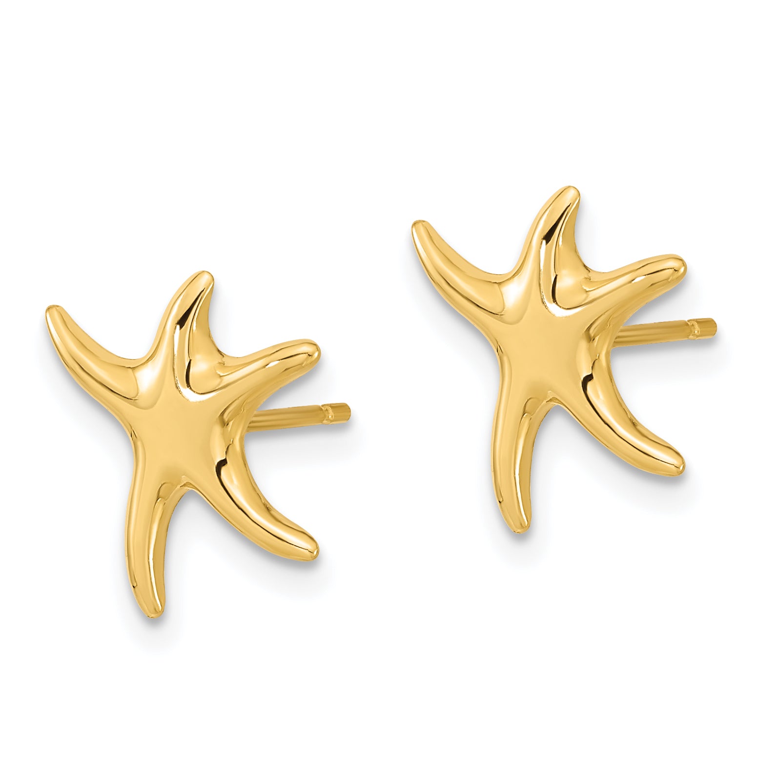 14k Polished Starfish Post Earrings Secondary image