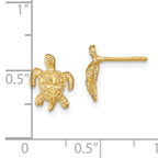 14k Polished Diamond-cut Sea Turtle Post Earrings