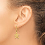 14k Polished & Textured Diamond-cut Turtle Shepherd Hook Earrings