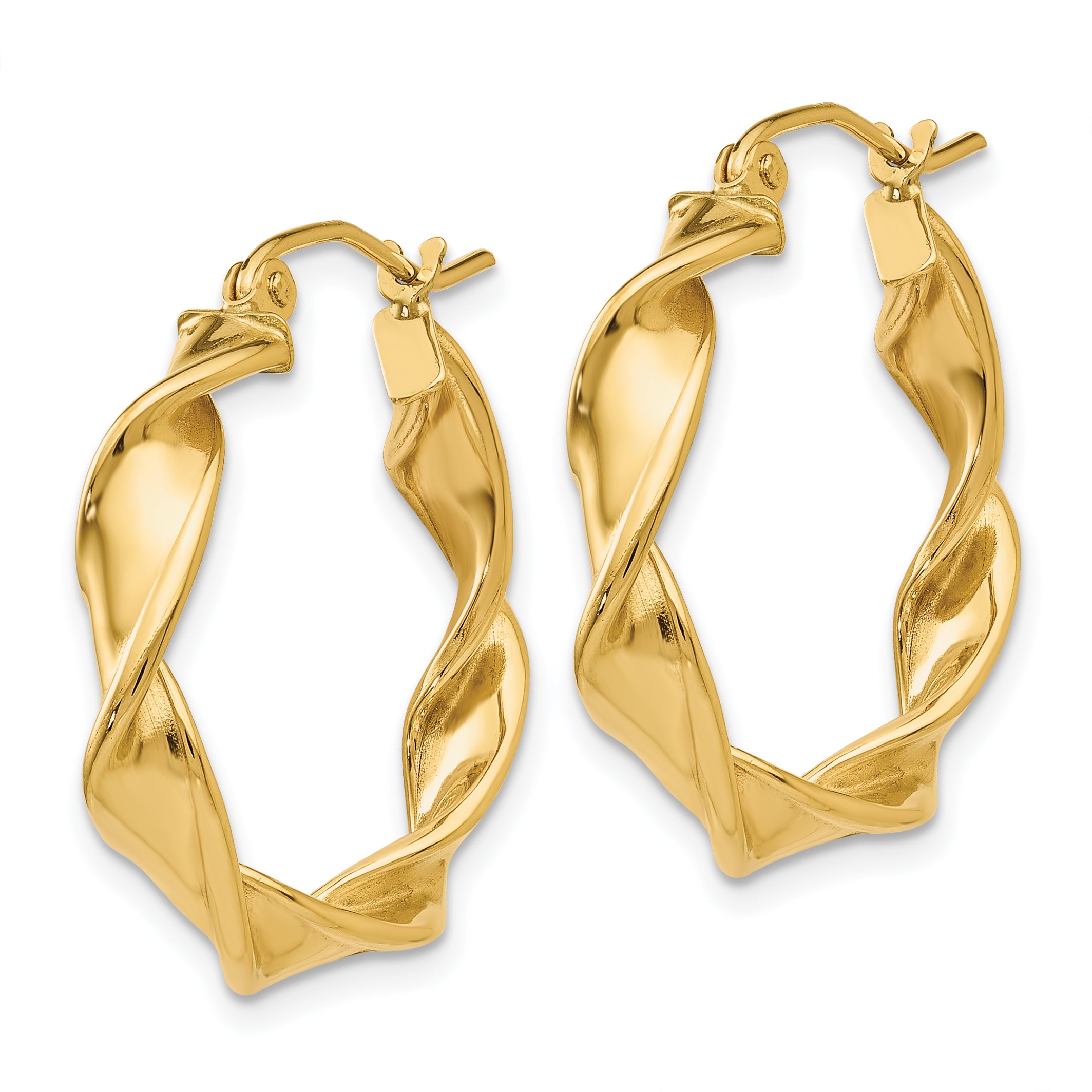 14k 4.00mm Twisted Hoop Earrings Secondary image