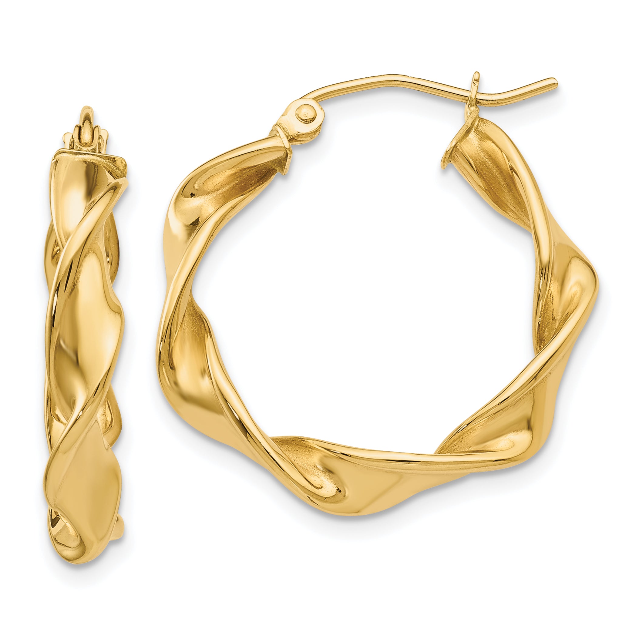 14k 4.00mm Twisted Hoop Earrings Main image