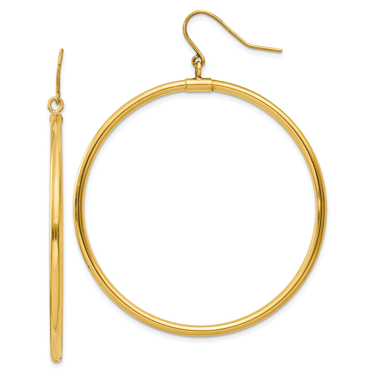 14k Tube Hoop Dangle Earrings
