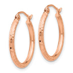 Diamond-Cut Tube Hoop Earrings in 14K Rose Gold