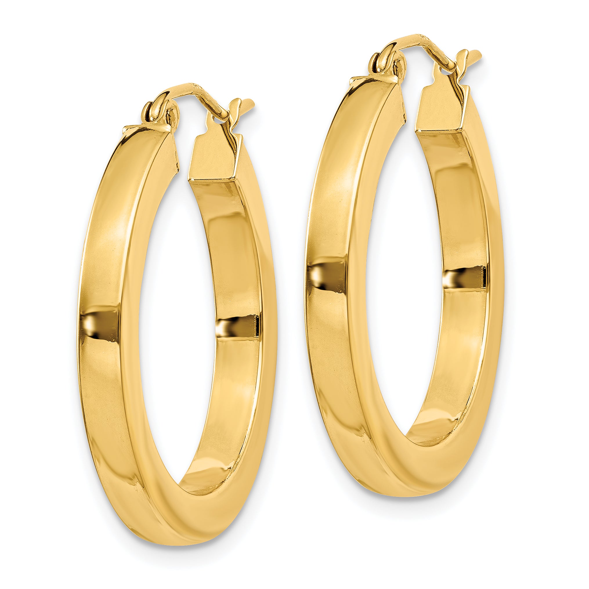 14k 3mm Polished Square Hoop Earrings Secondary image