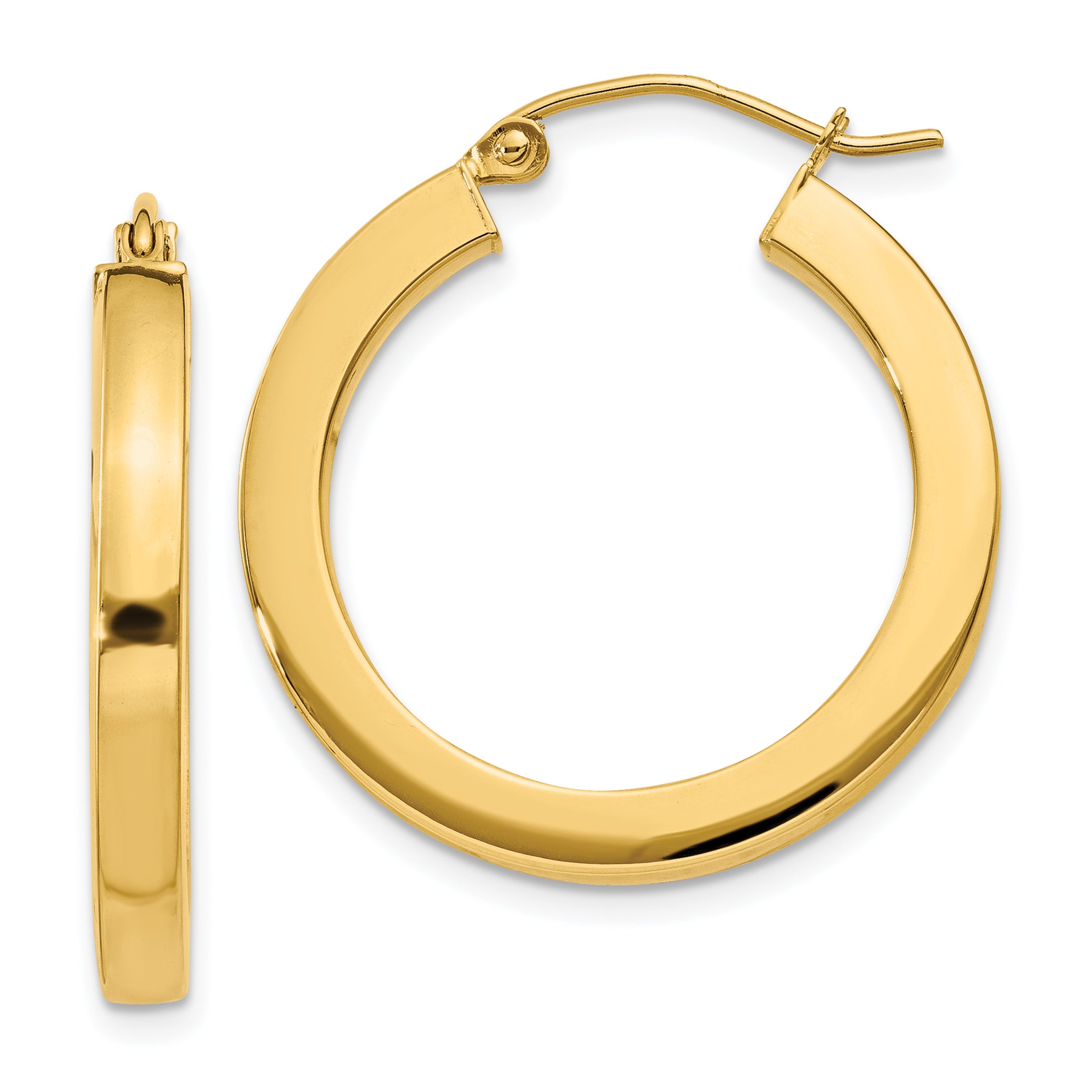 14k 3mm Polished Square Hoop Earrings Main image