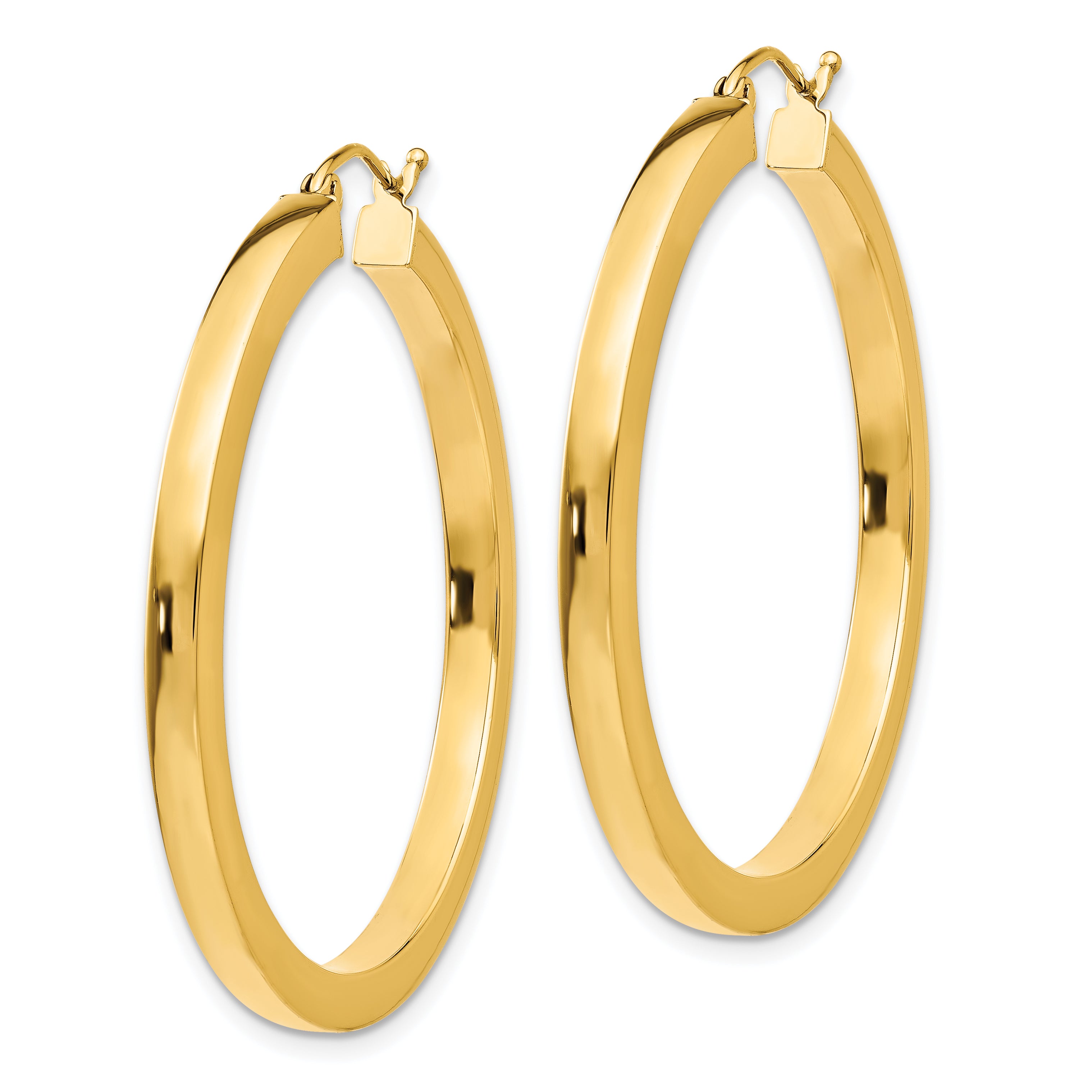 14k 3mm Polished Square Hoop Earrings Secondary image