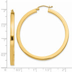 14k 3mm Polished Square Hoop Earrings