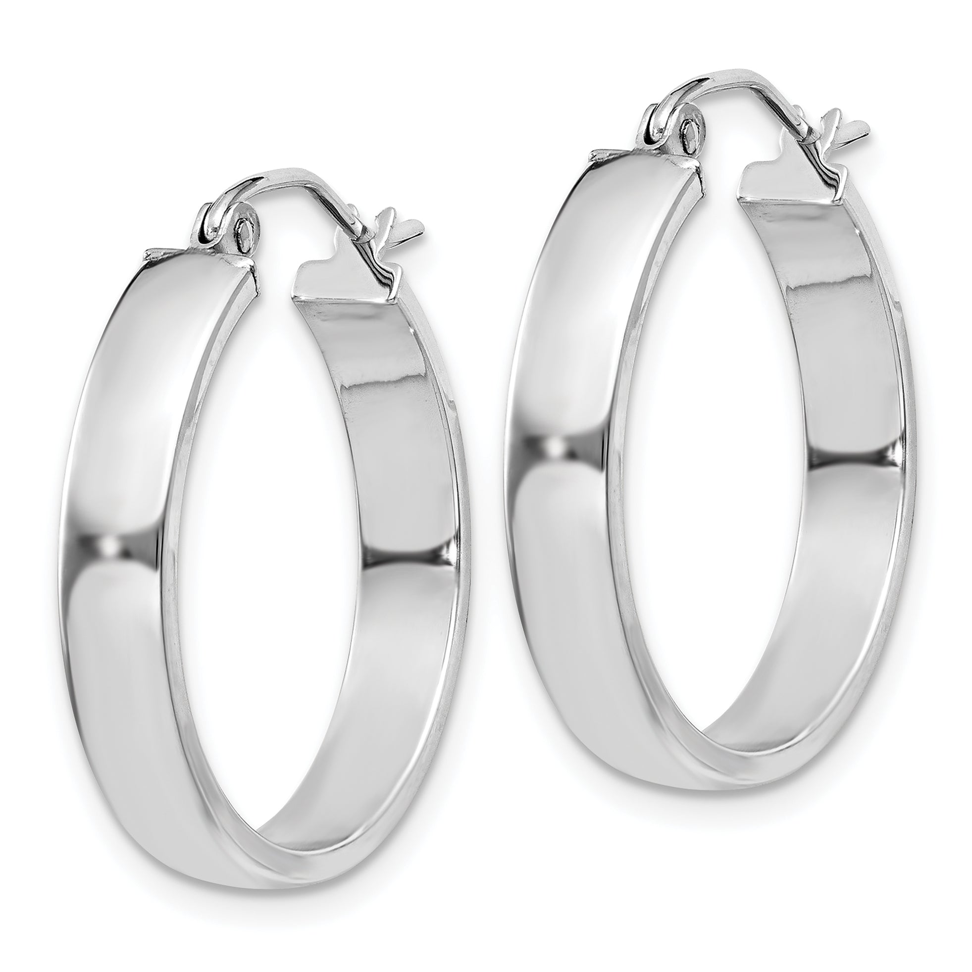 14k White Gold Polished Hoop Earring Secondary image