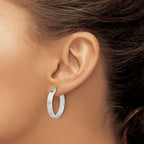 14k White Gold Polished Hoop Earring