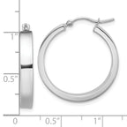 14k White Gold Polished Hoop Earring