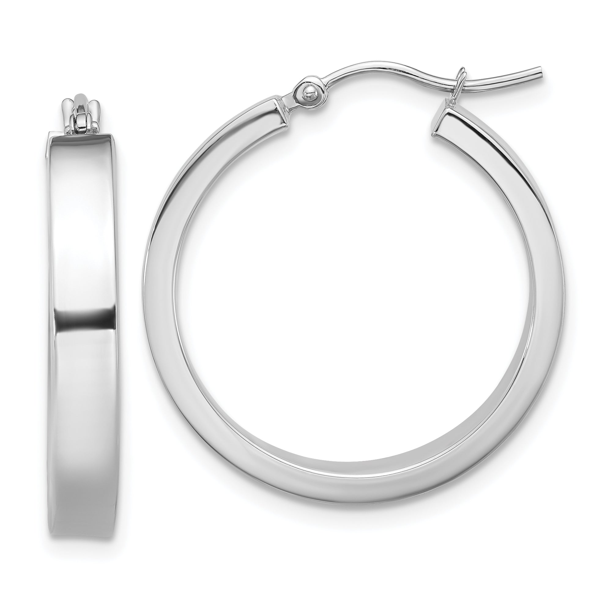 14k White Gold Polished Hoop Earring Main image