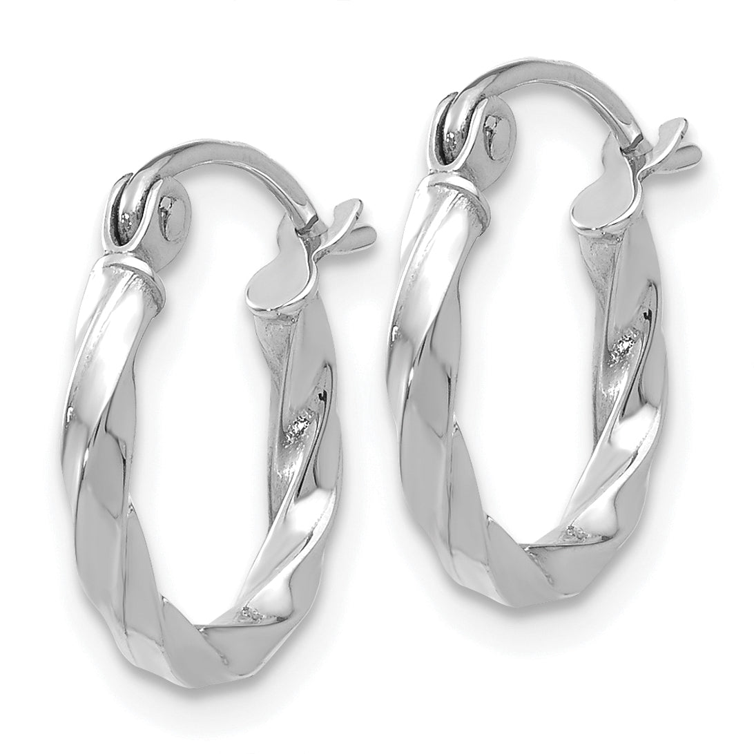 Twist Polished Hoop Earrings in 14K White Gold Secondary image