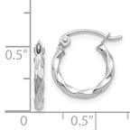 Twist Polished Hoop Earrings in 14K White Gold