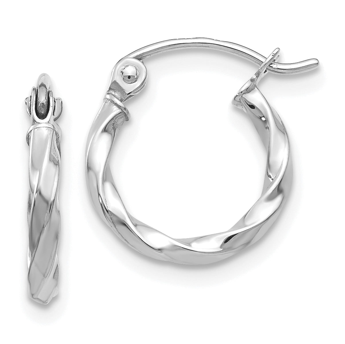 14k WG Twist Polished Hoop Earring Main image