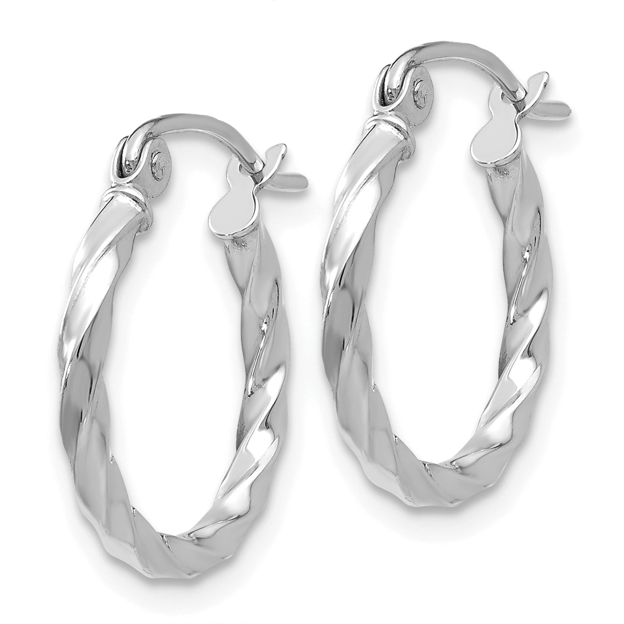 14k WG Twist Polished Hoop Earring Secondary image