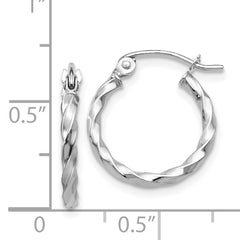 14k WG Twist Polished Hoop Earring