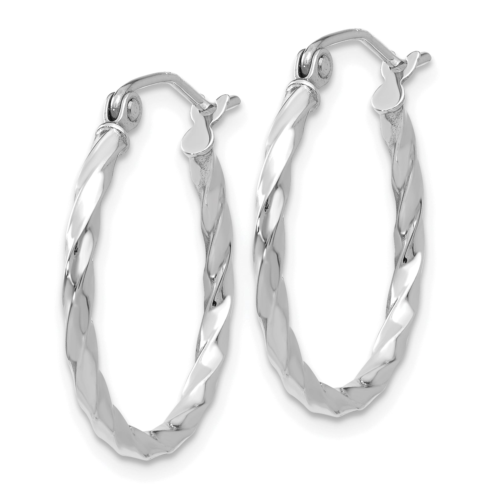 14k WG Twist Polished Hoop Earring Secondary image