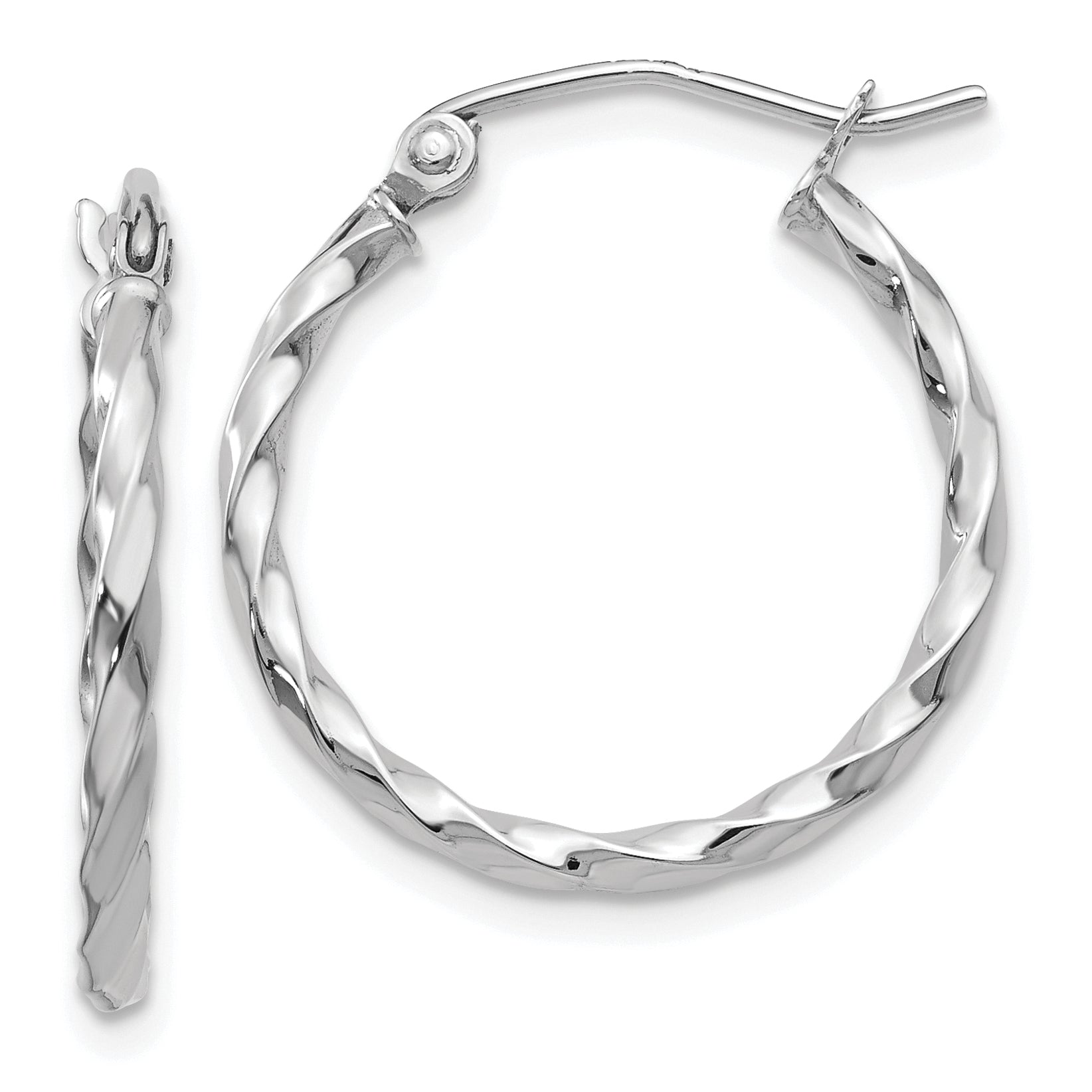 14k WG Twist Polished Hoop Earring Main image