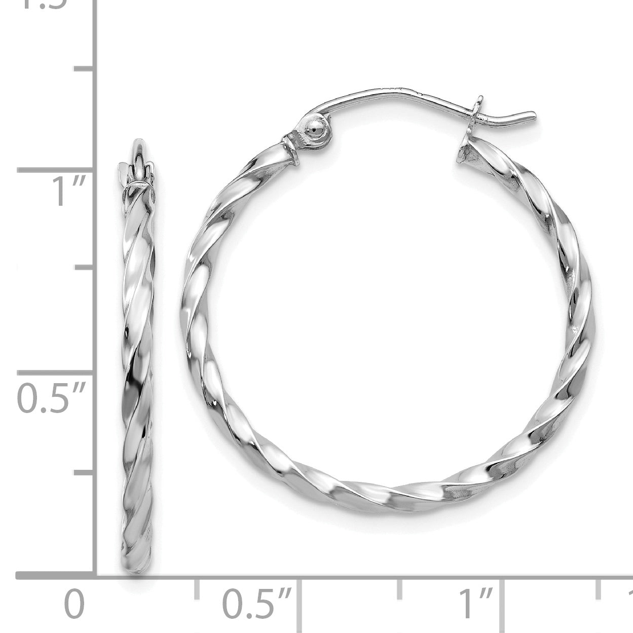 14k WG Twist Polished Hoop Earring