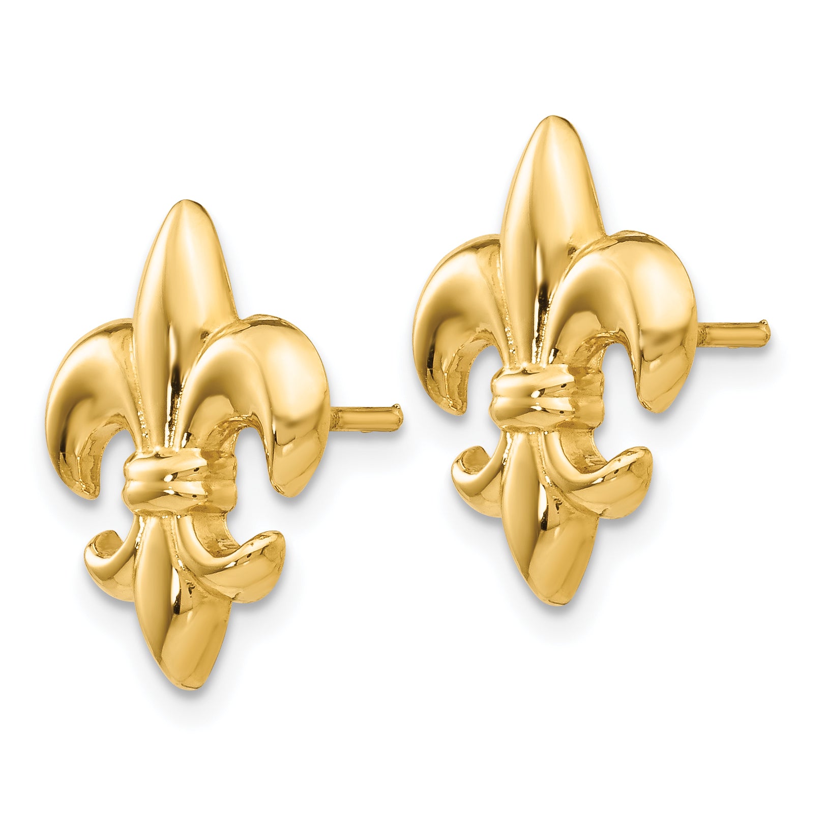 14k Small Fleur-De-Lis Earring Secondary image