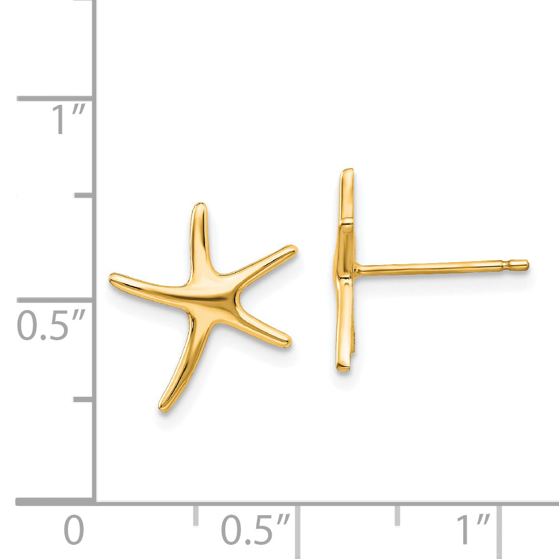 14k Starfish Post Earrings