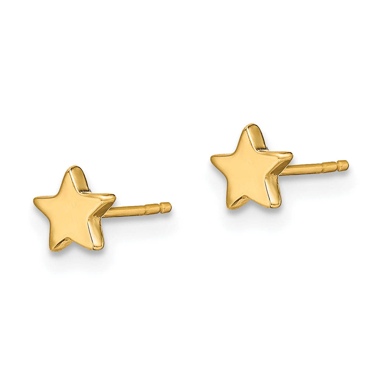 14k Gold Polished Star Post Earrings Secondary image