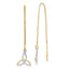 14k w/Rhodium D/C Box Chain Celtic Knot Threader Earrings