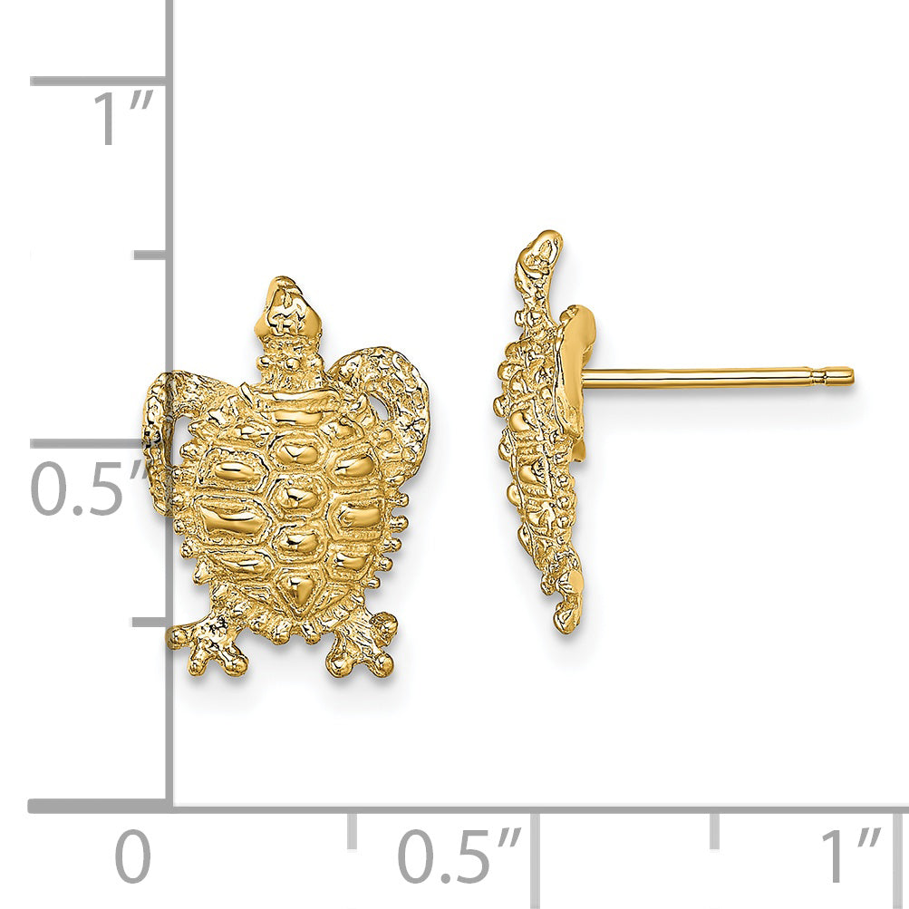 14k Turtle Post Earrings