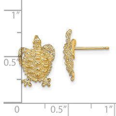 14k Turtle Post Earrings