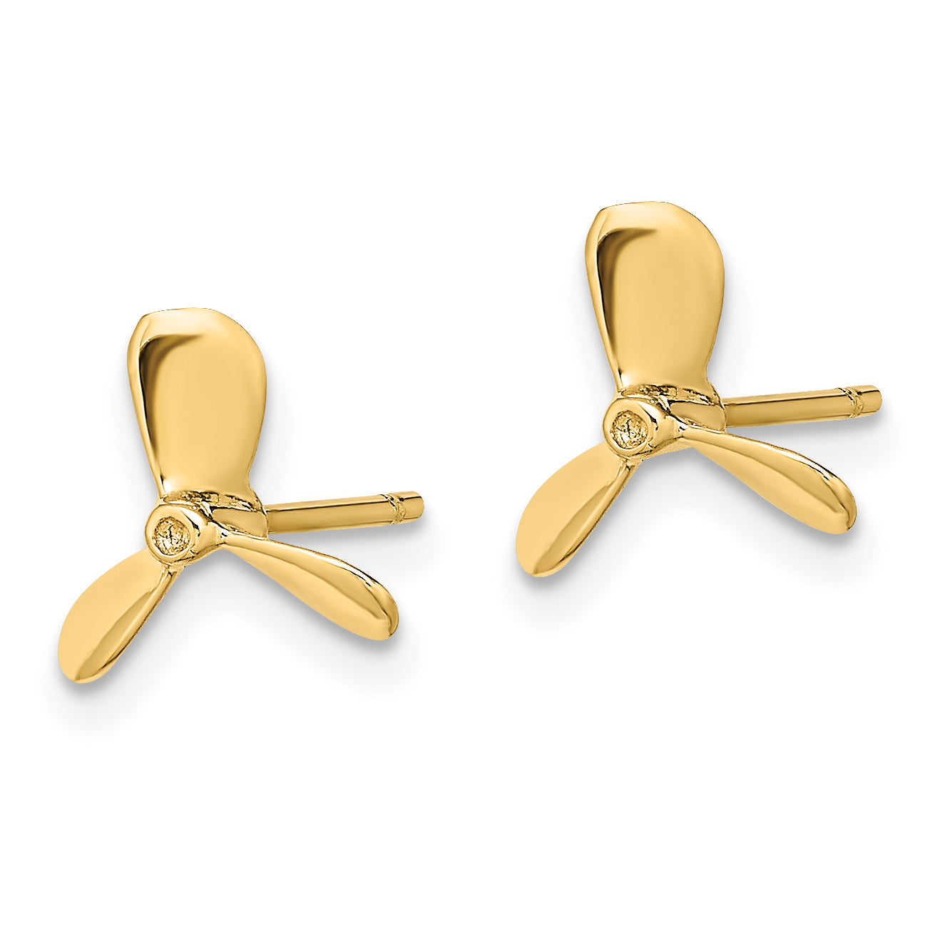 14K 2-D Propeller Post Earrings