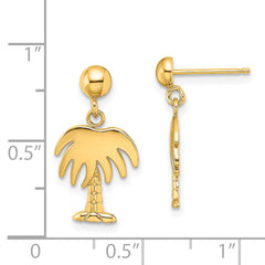 14K Charleston Palm Tree Dangle Earrings