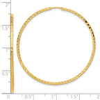 14k Diamond-cut Square Tube Endless Hoop Earrings