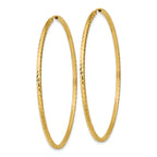 14k Diamond-cut Square Tube Endless Hoop Earrings