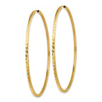 14k Diamond-cut Square Tube Endless Hoop Earrings