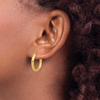 14k Polished & D/C Endless Hoop Earrings