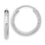 14k White Gold Polished & D/C Endless Hoop Earrings