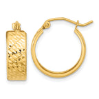 14k Diamond-cut Hoop Earrings