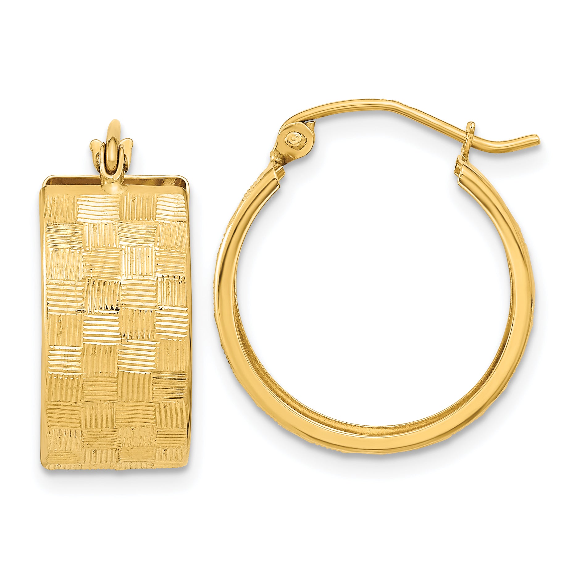14k Diamond-cut Hoop Earrings Main image