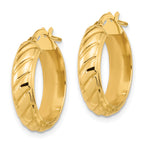 14k Polished Fancy Hoops