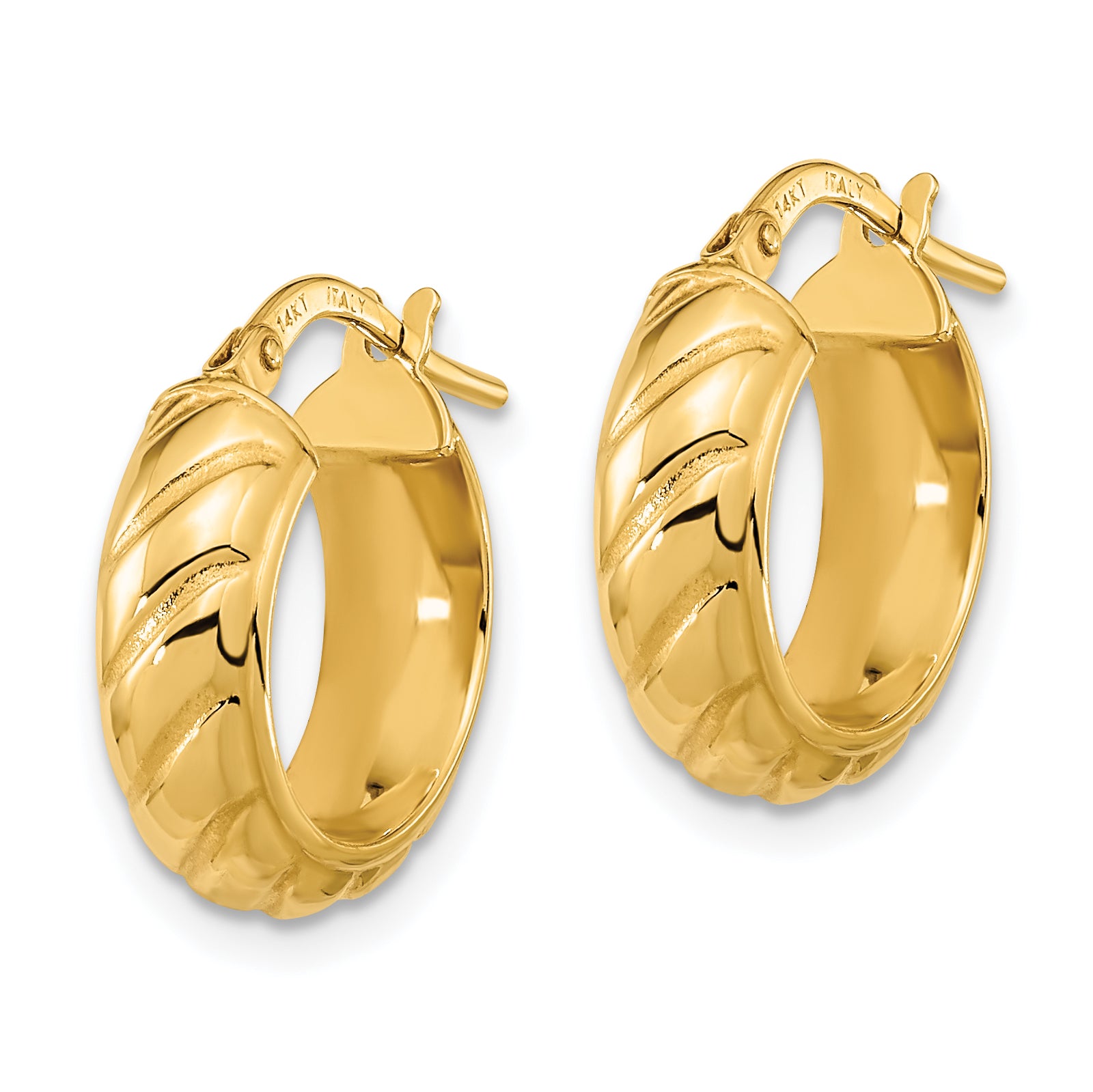 14k Polished Fancy Hoops Secondary image